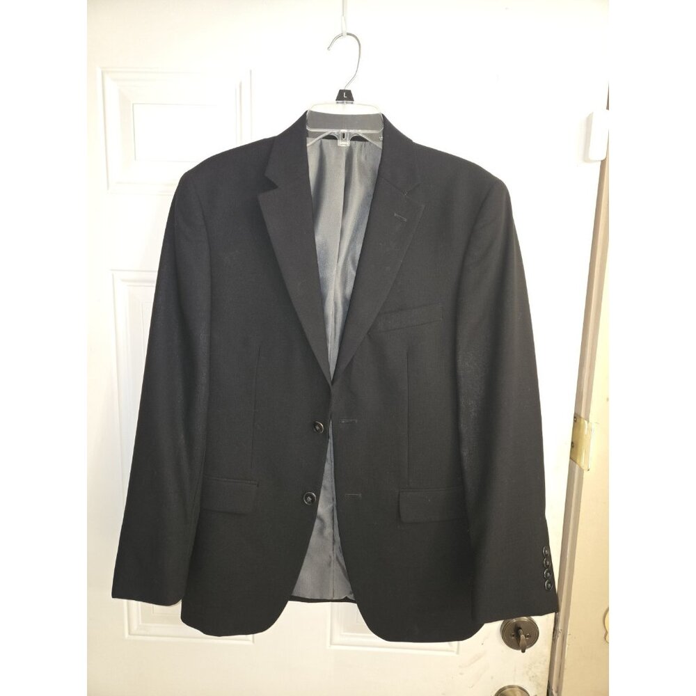 Pronto Uomo 38R Black Wool Blend Mens Suit Blazer Sport Coat Jacket Black